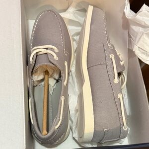 Club Room Light Gray Canvas Boat Shoes